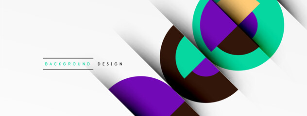 Fototapeta premium Geometric design abstract background - circles squares