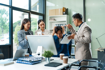 Stressed business person in a demanding career struggles with emotional burnout, overwhelmed by tasks and deadlines. exhausted and frustrated, seeking moment of relief amid her challenging workload.