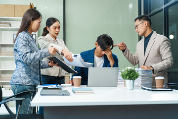Stressed business person in a demanding career struggles with emotional burnout, overwhelmed by tasks and deadlines. exhausted and frustrated, seeking moment of relief amid her challenging workload.