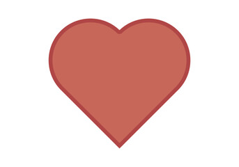 Corazón rojo con trazado rojo oscuro