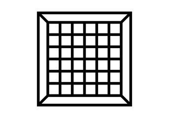 Icono de reja de ventilación enmarcada