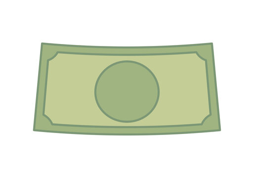 Billete verde curvo de dinero en efectivo