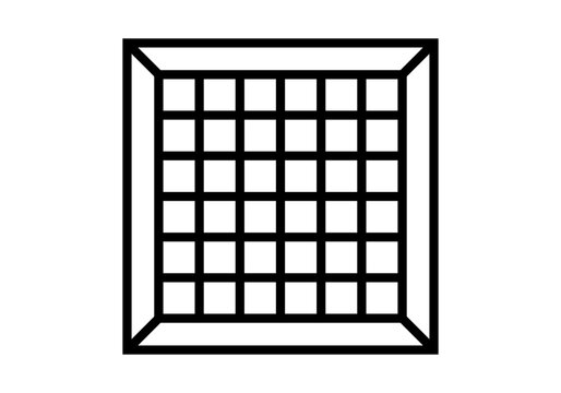 Icono de reja de ventilaci&oacute;n enmarcada