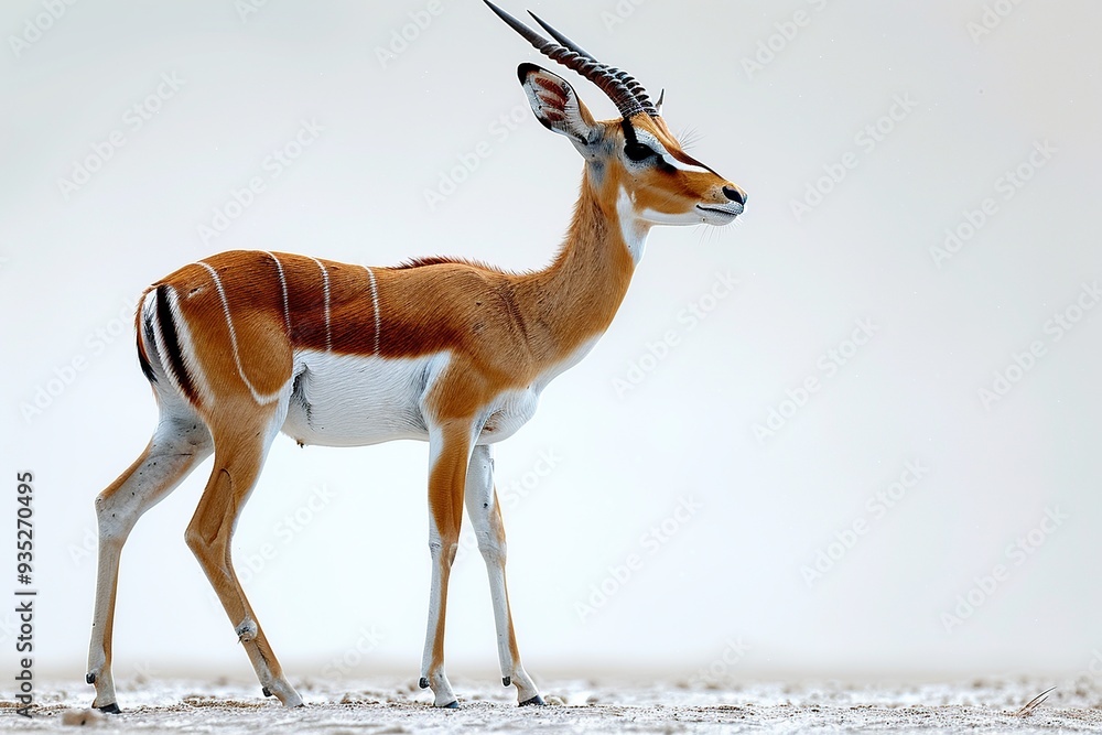 Canvas Prints striped gazelle in a dusty landscape