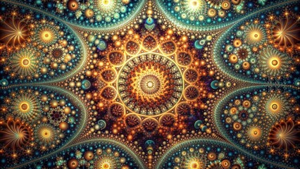 Fractal background with intricate geometric patterns, fractal, abstract, design, digital, art, pattern, symmetry