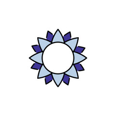 Sunflower icon design with white background stock illustration