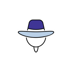 Farmer Hat icon design with white background stock illustration