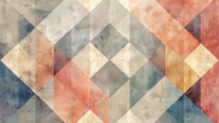 Fototapeta premium Understated geometric patterns in soft colors with a clear central area for text