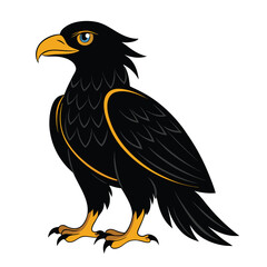 Black Vector Illustration of an Eagle on a White Background






