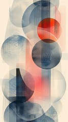 Fototapeta premium Understated geometric patterns in soft colors with a clear central area for text