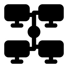 intranet, network, private network, connection, internal network, lan solid or glyph icon