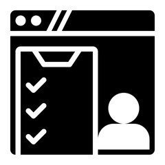 uat, user acceptance, testing, user testing, website, web solid or glyph icon