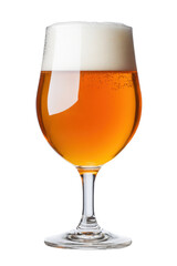 A refreshing beer in a crystal glass showcasing its golden hue and frothy top, perfect for enjoying a crisp beverage.