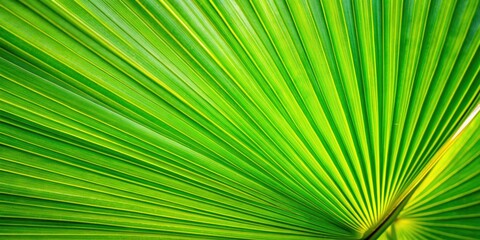 Obraz premium Close-up of a palm leaf in macro with a vibrant green background