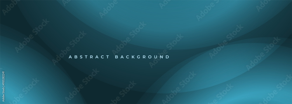 Poster blue modern abstract wide banner with geometric shapes. dark blue abstract background with circles. 