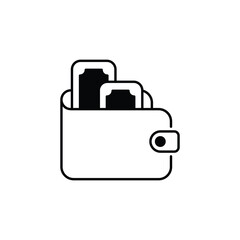 Wallet icon design with white background stock illustration