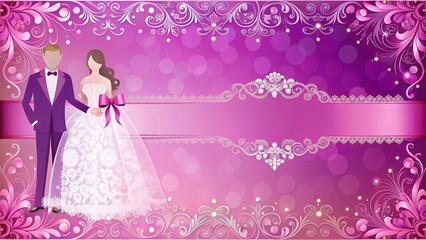 Pink and Purple Wedding Invitation Card Style Background. Perfect for: Weddings, Engagements, Invitations
