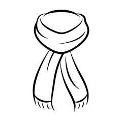 Black silhouette girl scarf muffler cloth icon and vector illustration