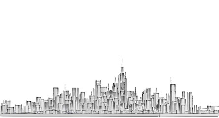 modern city panorama 3d illustration	
