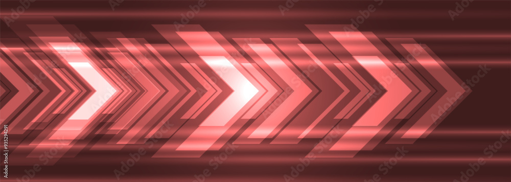 Aufkleber Abstract red arrows futuristic technology background concept high-speed movement. Dynamic motion red hi tech digital arrows. Vector illustration