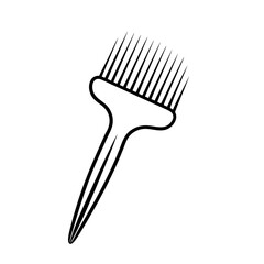 Black silhouette hair pick barber brush drawing icon and vector illustration