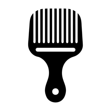 recommend clip art: Black silhouette hair pick barber brush drawing icon and vector illustration