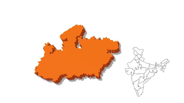 India Map Showing madhya pradesh State in Detail