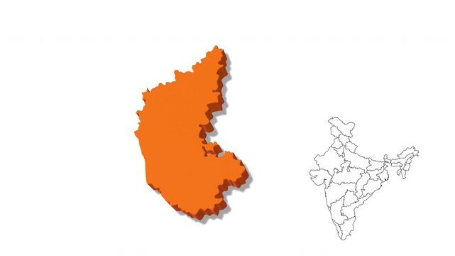 India Map Showing karnataka State in Detail