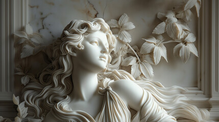 Classic beauty ancient greek sculpture of Venus in marble. Antique statue concept