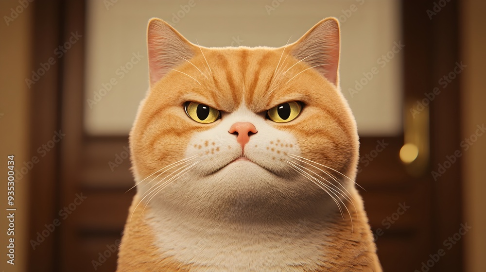 Poster captivating 3d rendered cat with playful crazy expression