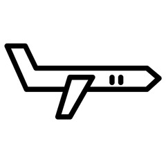 Airplane Beach Tour Line Icon