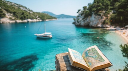 Obraz premium Open Book on a Cliff