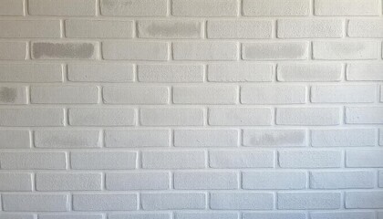 Abstract weathered high resolution texture old stucco light gray and aged paint white brick wall background in rural room, grungy blocks of stonework technology color horizontal architecture , ai