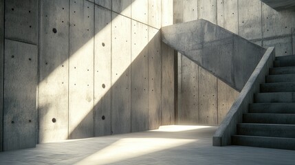 Concrete Staircase and Sunlight