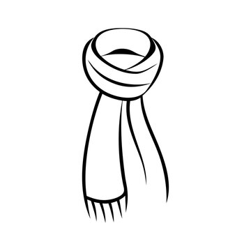 recommend clip art: Black silhouette girl scarf muffler cloth icon and vector illustration