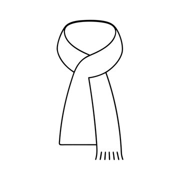 recommend clip art: Black silhouette girl scarf muffler cloth icon and vector illustration