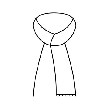recommend clip art: Black silhouette girl scarf muffler cloth icon and vector illustration