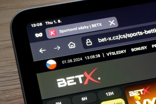 Website of BetX mobile betting application on iOS device to bet money on sport