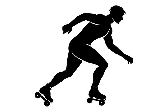 recommend clip art: 
                    roller skating silhouette, man using roller skates, sports vector illustration, roller skates clipart, skating icon vector, roller sports design