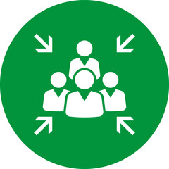 Emergency evacuation assembly point sign. Assembly point icon. Safety Signs. Evacuation Plan. Vector illustration