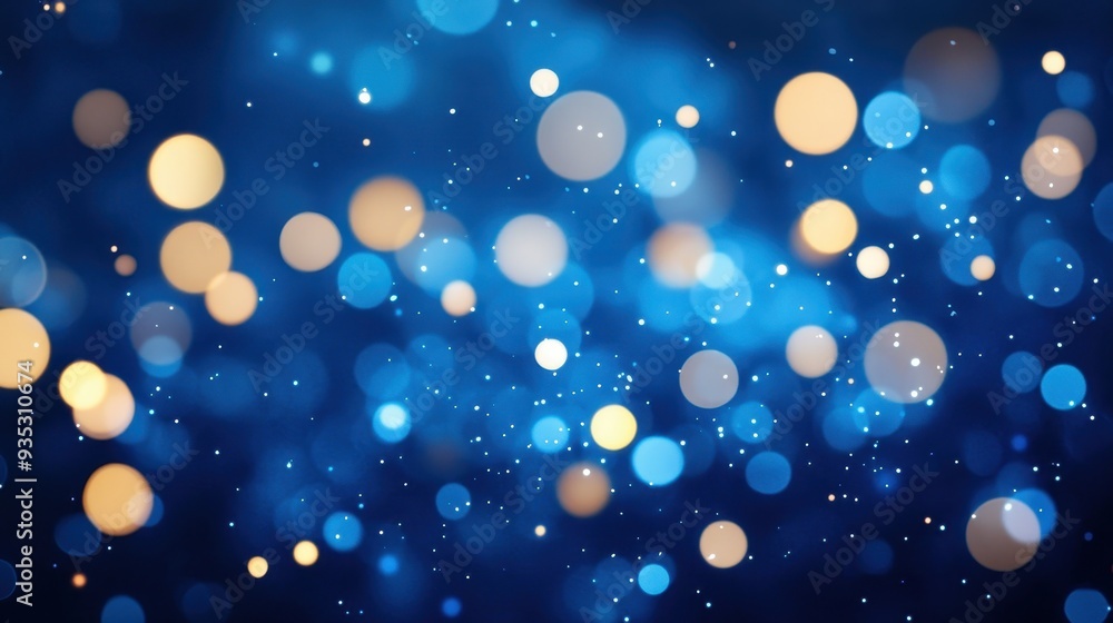 Poster a vibrant blue background with soft, glowing bokeh circles creating a dreamy atmosphere.