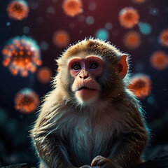 monkey pox virus concept, new viral virus,  infectious disease, MPOX, AI Generative