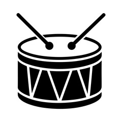 Black silhouette jazz drum instrument icon and vector illustration