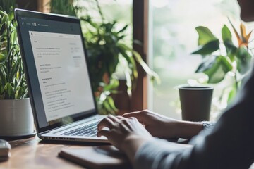 A person updates their LinkedIn profile, showcasing their skills and accomplishments with clear visuals and a strong summary.