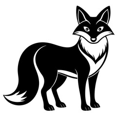 fox  icon silhouette illustration with white background 