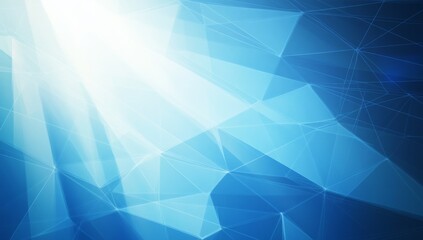 Obraz premium Minimalist Blue Geometric Background with Low-Poly Polygonal Shapes in Vector Illustration, Perfect for Internet Product and Service Presentations