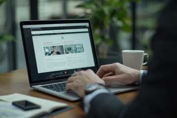 A professional prepares a personal branding presentation, with clear slides and impactful messaging