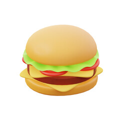 3D Classic American Cheeseburger Icon
