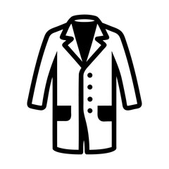 Black silhouette doctor front uniform lab coat vector illustration