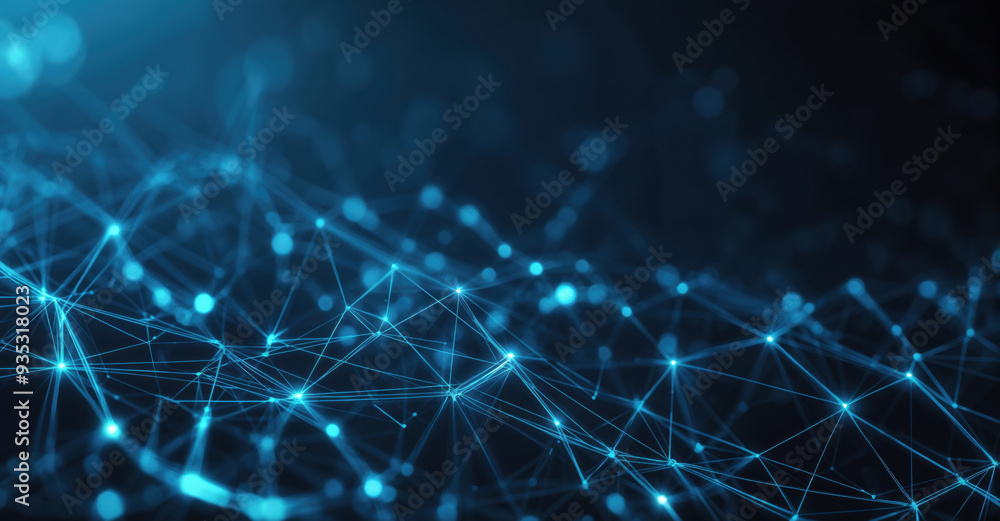 Poster Abstract network background showing the concept of connections, networking and big data. High quality photo